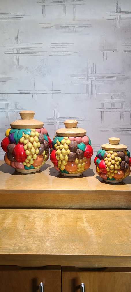 Colorful Ceramic Fruit Canister Set