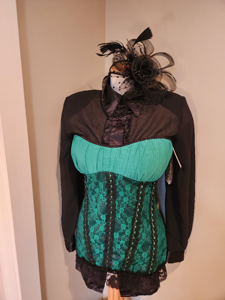 NEW WITH TAGS Green & Black Corset plus size corset 1x/2x - photo 2