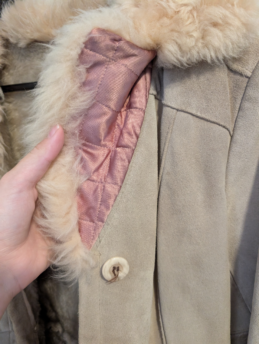 Vintage Fairweather Leather Beige Suede Coat - photo 5