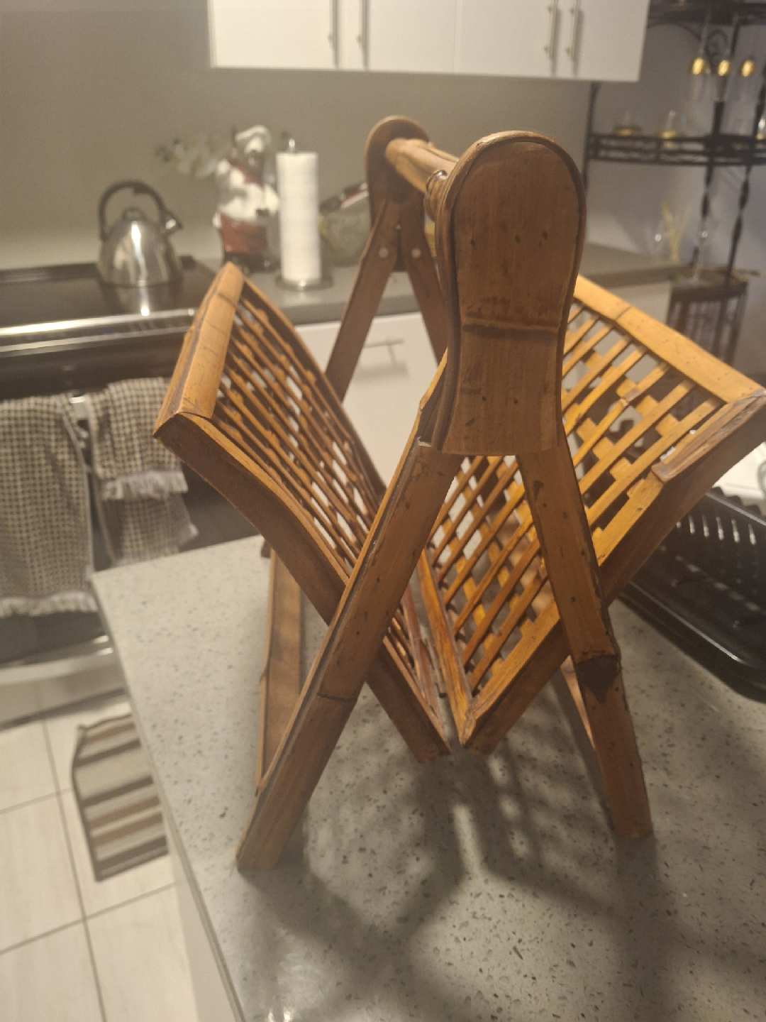 Vintage Wooden Magazine Rack