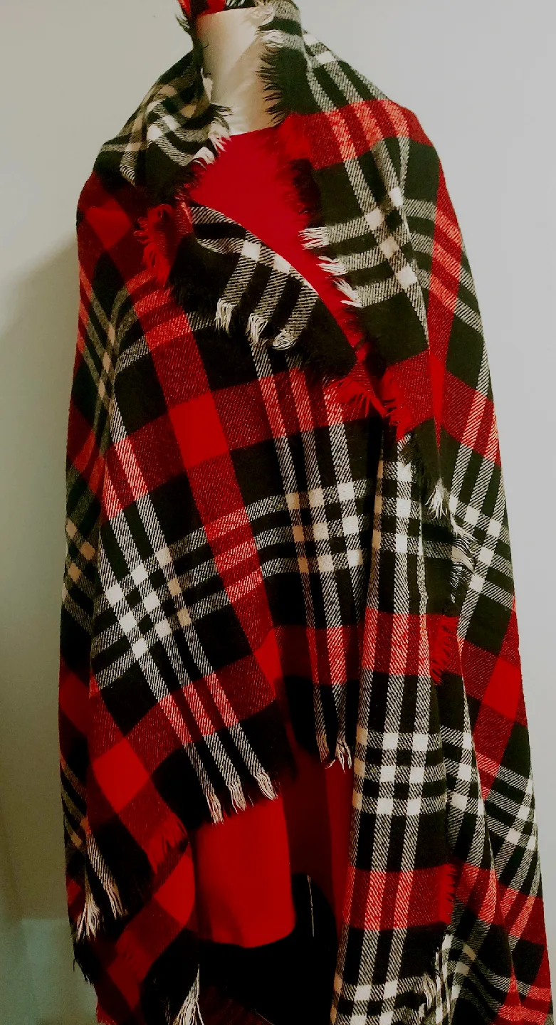 Red & Black Plaid Scarf thumbnail