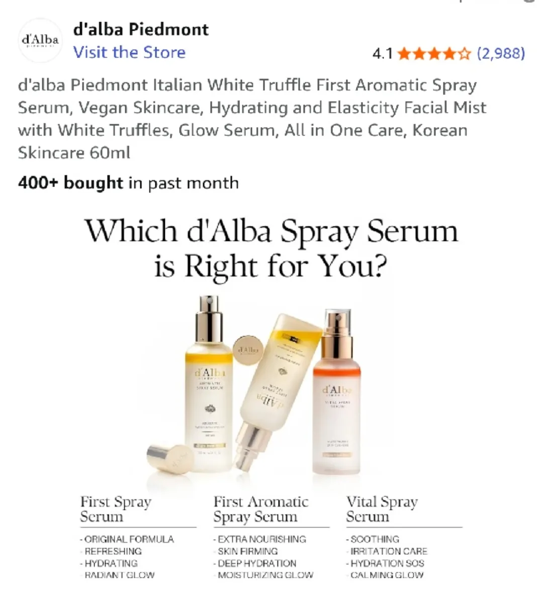 (NEW))d'Alba White Truffle Spray Serum 50ml (Korean skincare) image indicator(2)