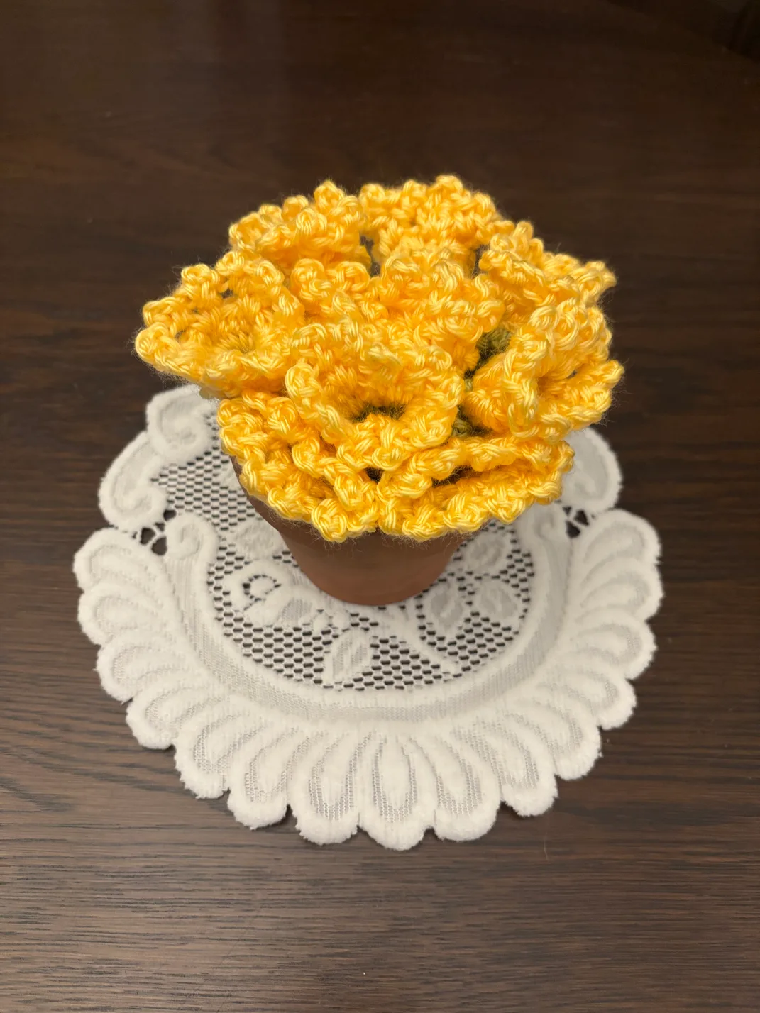 Crochet Flower in Pot - Yellow thumbnail