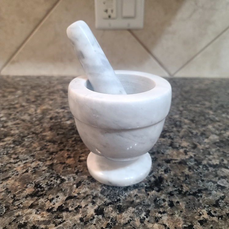 Natural Marble Mortar and Pestle Set 4" 🇨🇦 Never Used