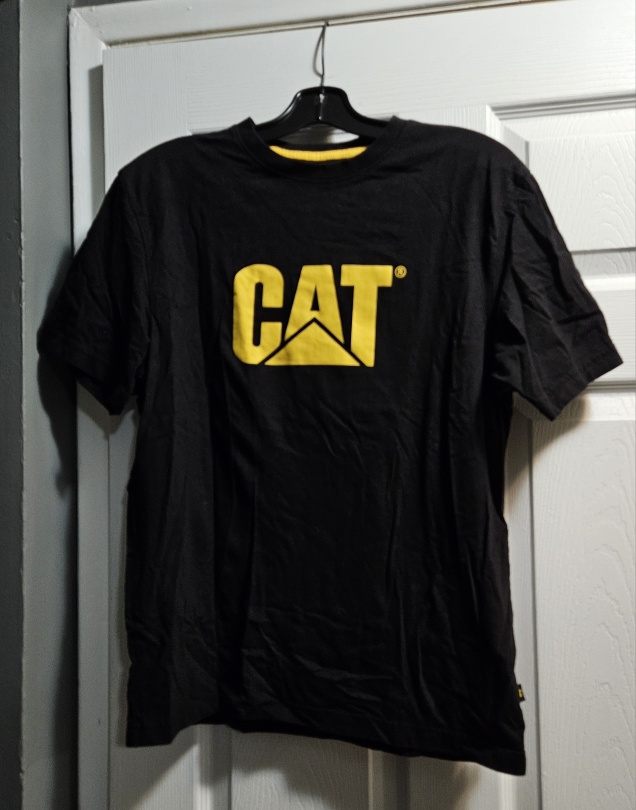 CAT Black Cotton T-Shirt - Size Small🥕