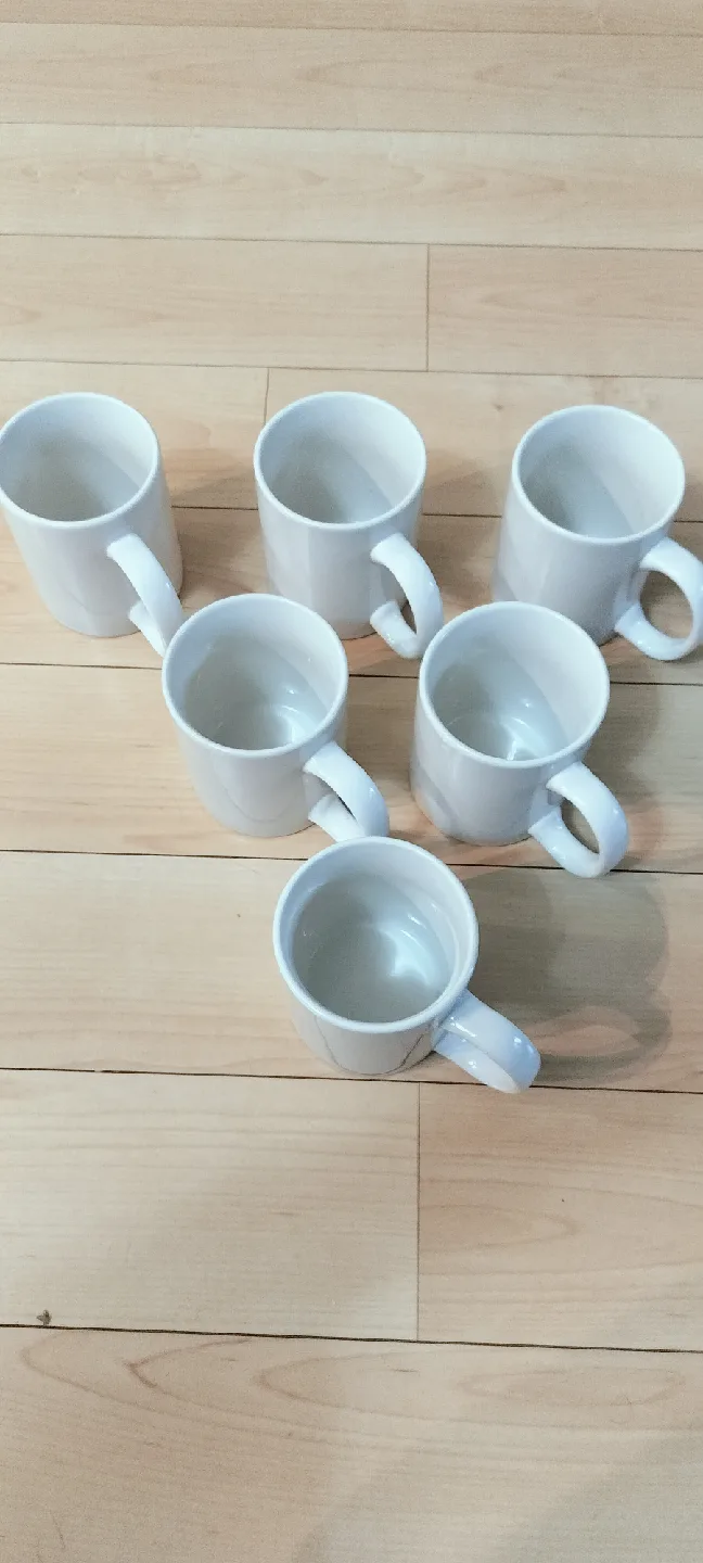White Mugs Set of 6, in Box image indicator(4)