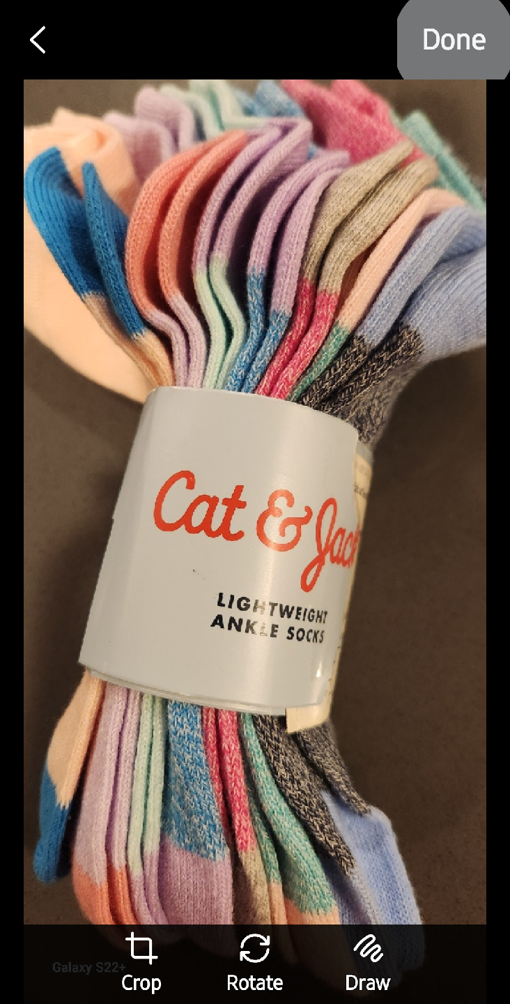 7 pair Cat & Jack Lightweight Ankle Socks