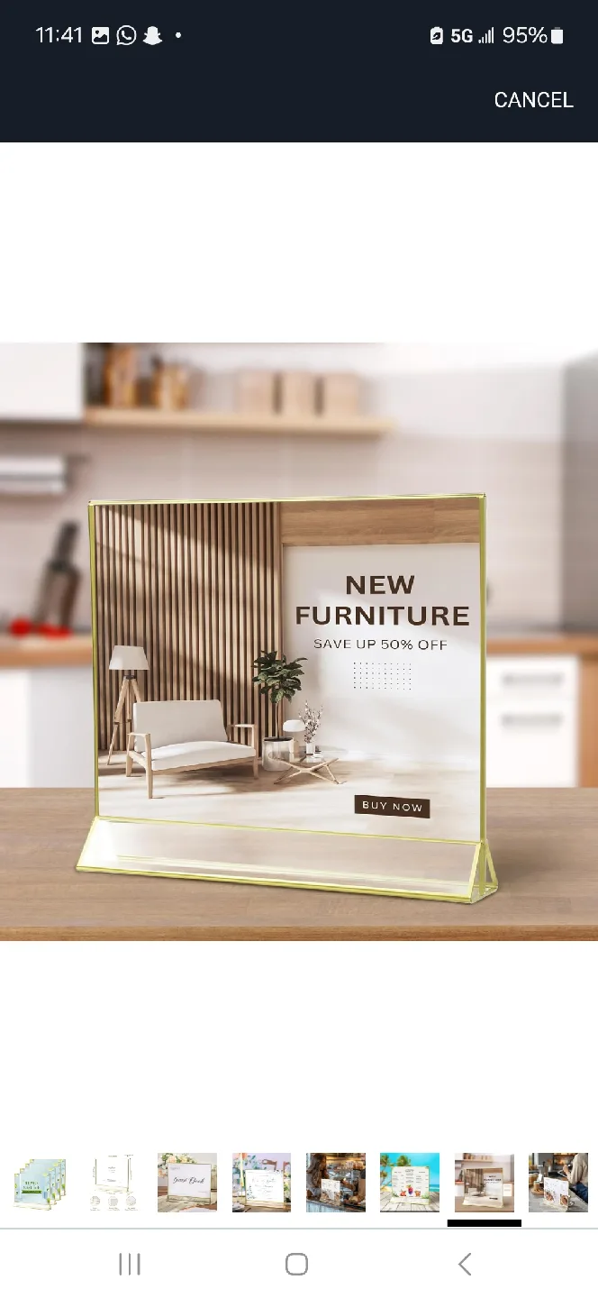 Uniqooo Acrylic Sign Holder 8.5 x 11 inch - 4 Pack image indicator(7)