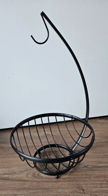 Black Metal Fruit Basket with Banana Hook thumbnail