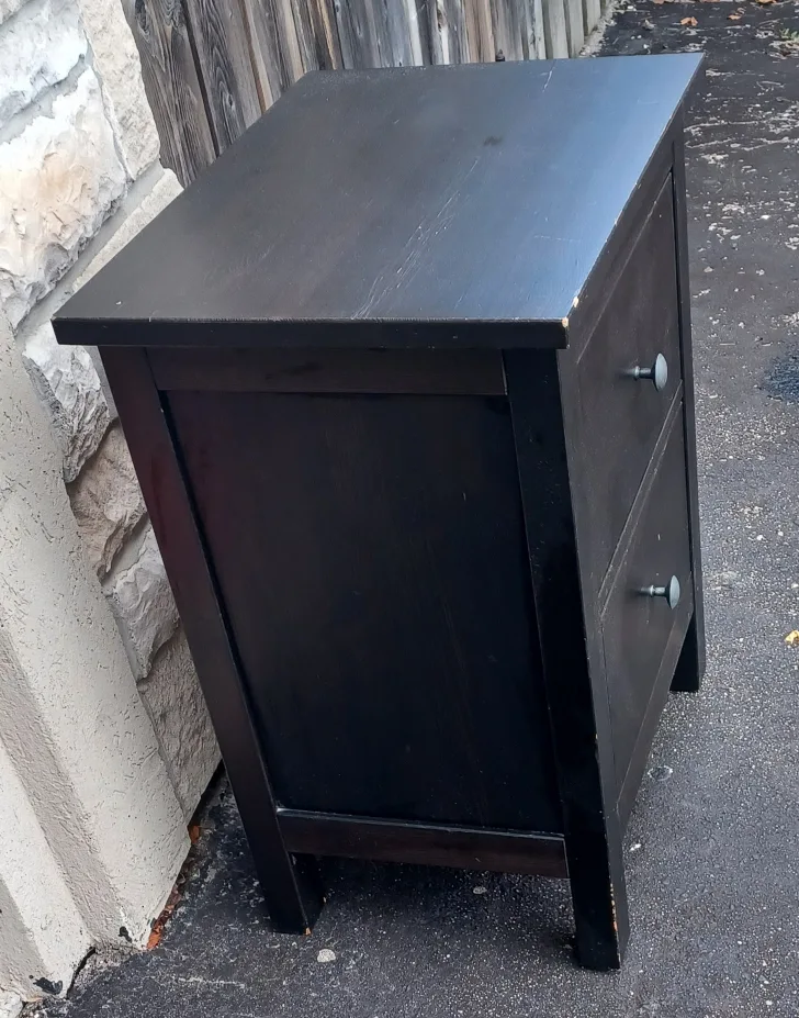 Dark Brown Wood Nightstand with 2 Drawers image indicator(2)