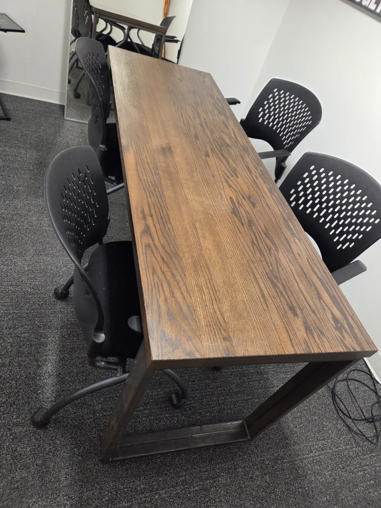 Long Wooden Table with Metal Frame image indicator(2)