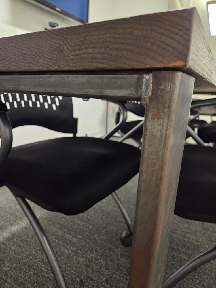 Long Wooden Table with Metal Frame image indicator(4)