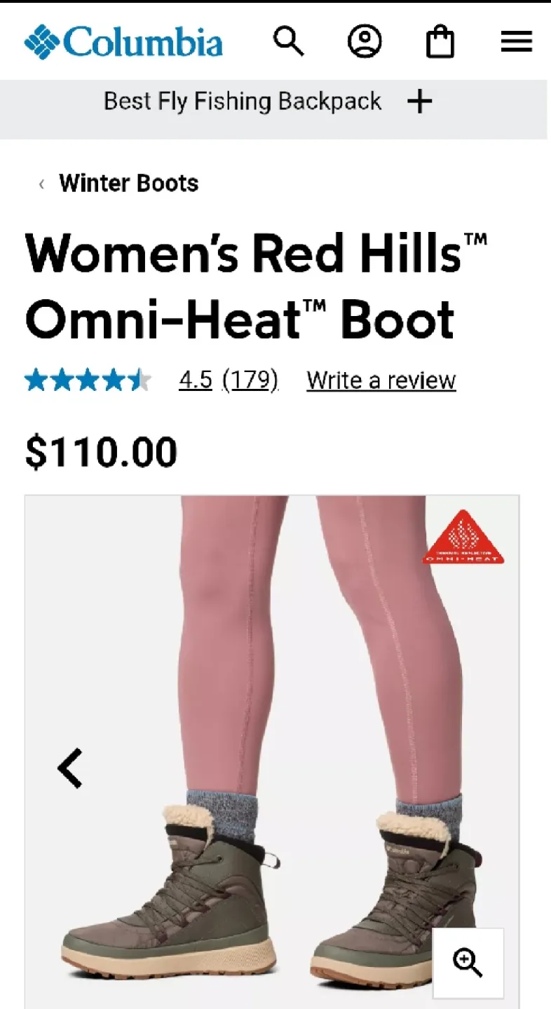 NIB Sz 9.5 Columbia Red Hills Omni-Heat Ankle Winter Boots image indicator(10)