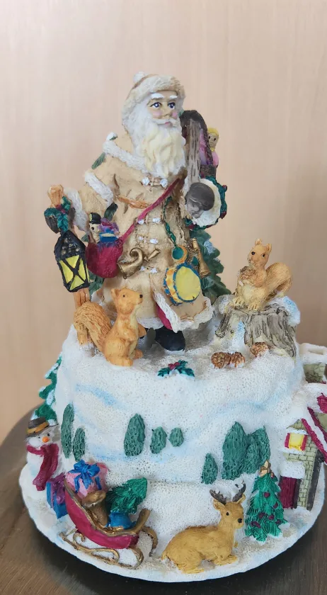 Santa Claus Figurine with Squirrels and Christmas Trees image indicator(6)