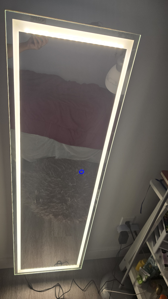 Jewelry Armoire Mirror with LED Lighting