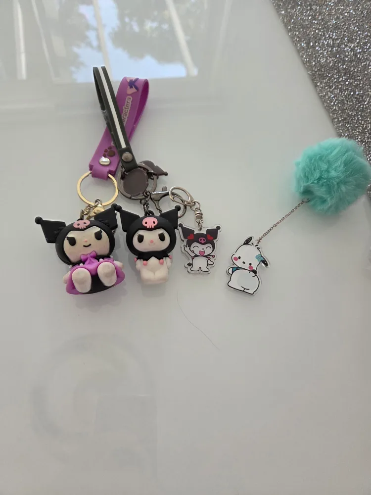 Sanrio Kuromi Keychains with free extra teal keychain thumbnail