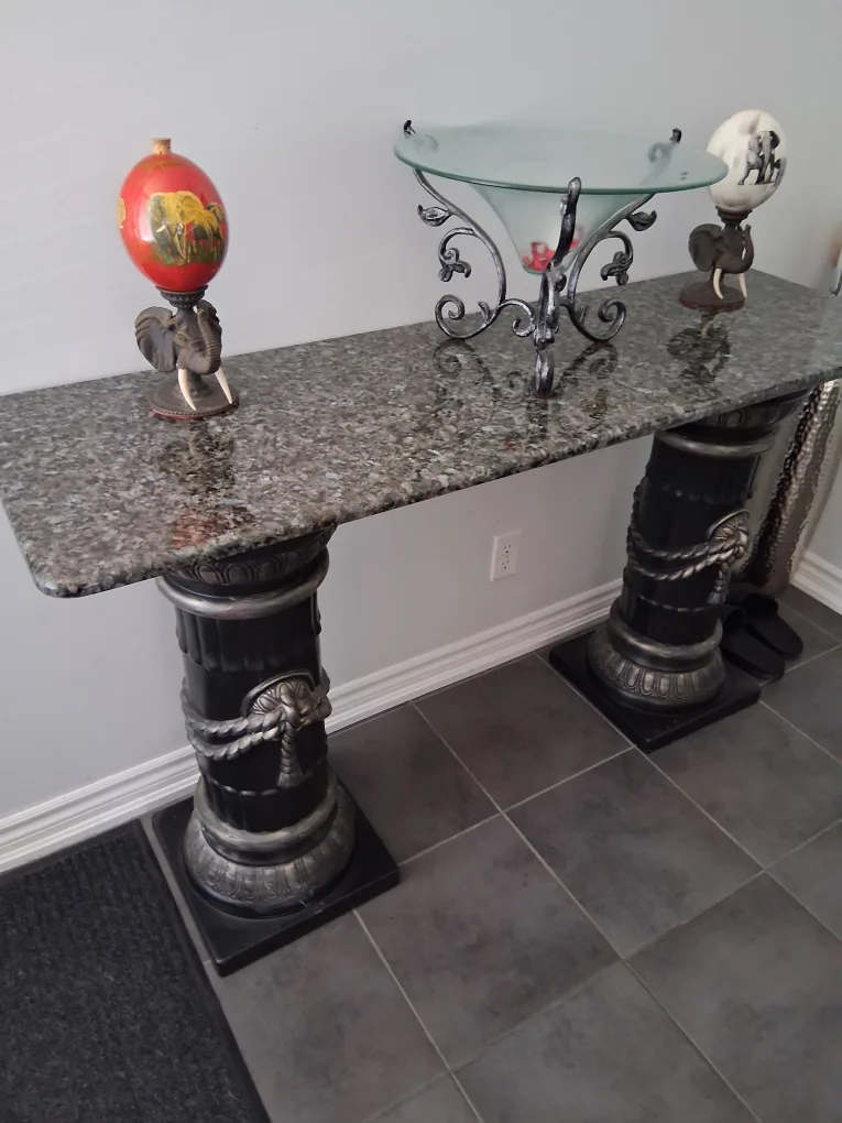 Granite Top Console Table with pillars thumbnail