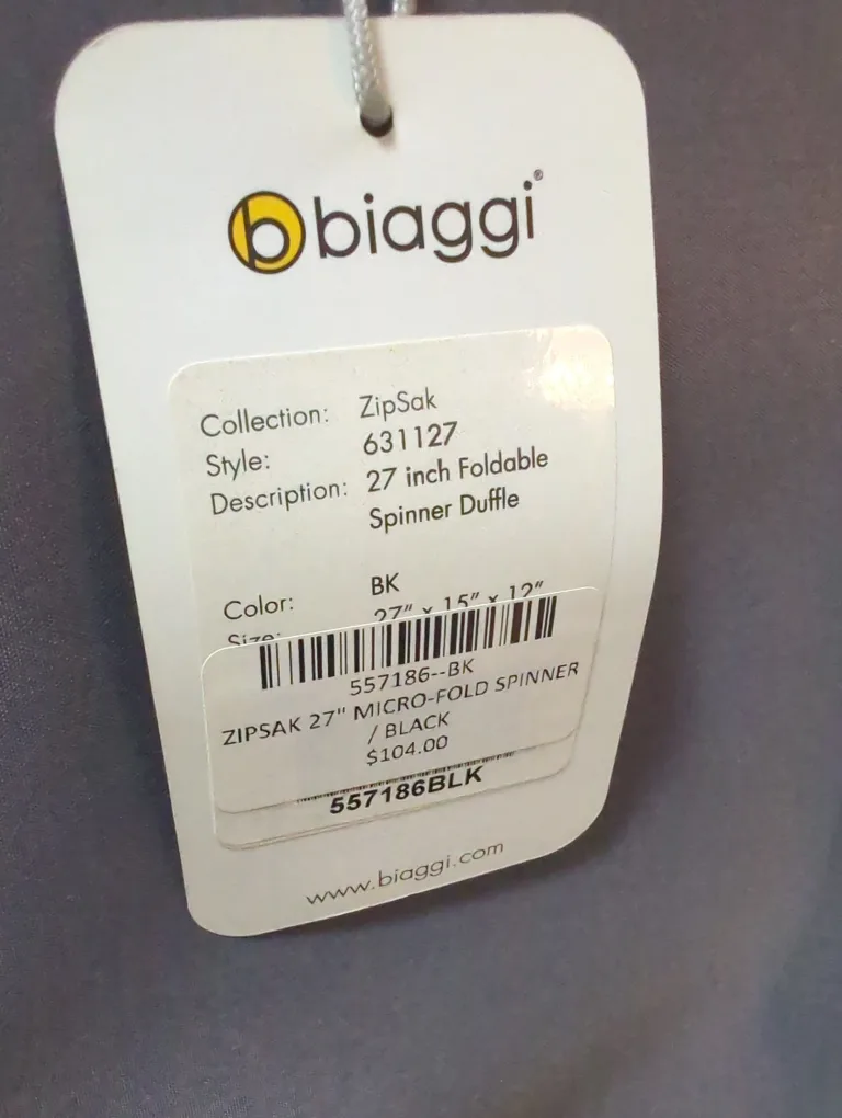 Biaggi ZipSak 27-inch Foldable Spinner Duffle - Black image indicator(2)