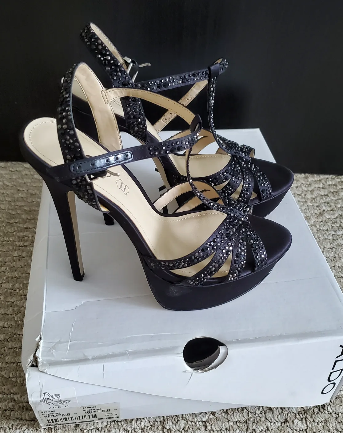 ALDO Aileth Black Heels - Size 8 thumbnail