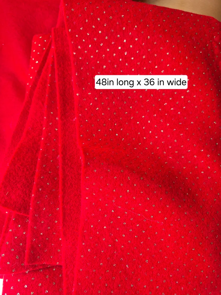 Red felt  Fabric - 48in x 36in thumbnail
