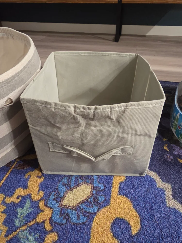 Storage Bins - Grey and Striped thumbnail