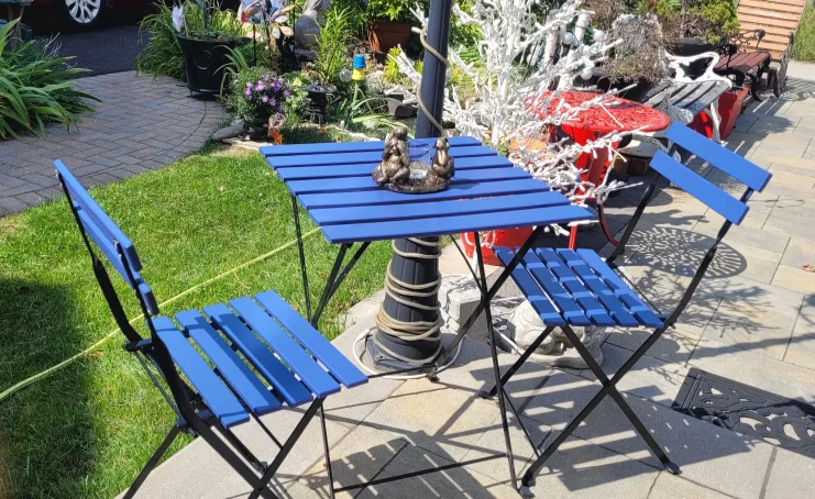 Blue Outdoor Bistro Set - Table and Chairs image indicator(2)