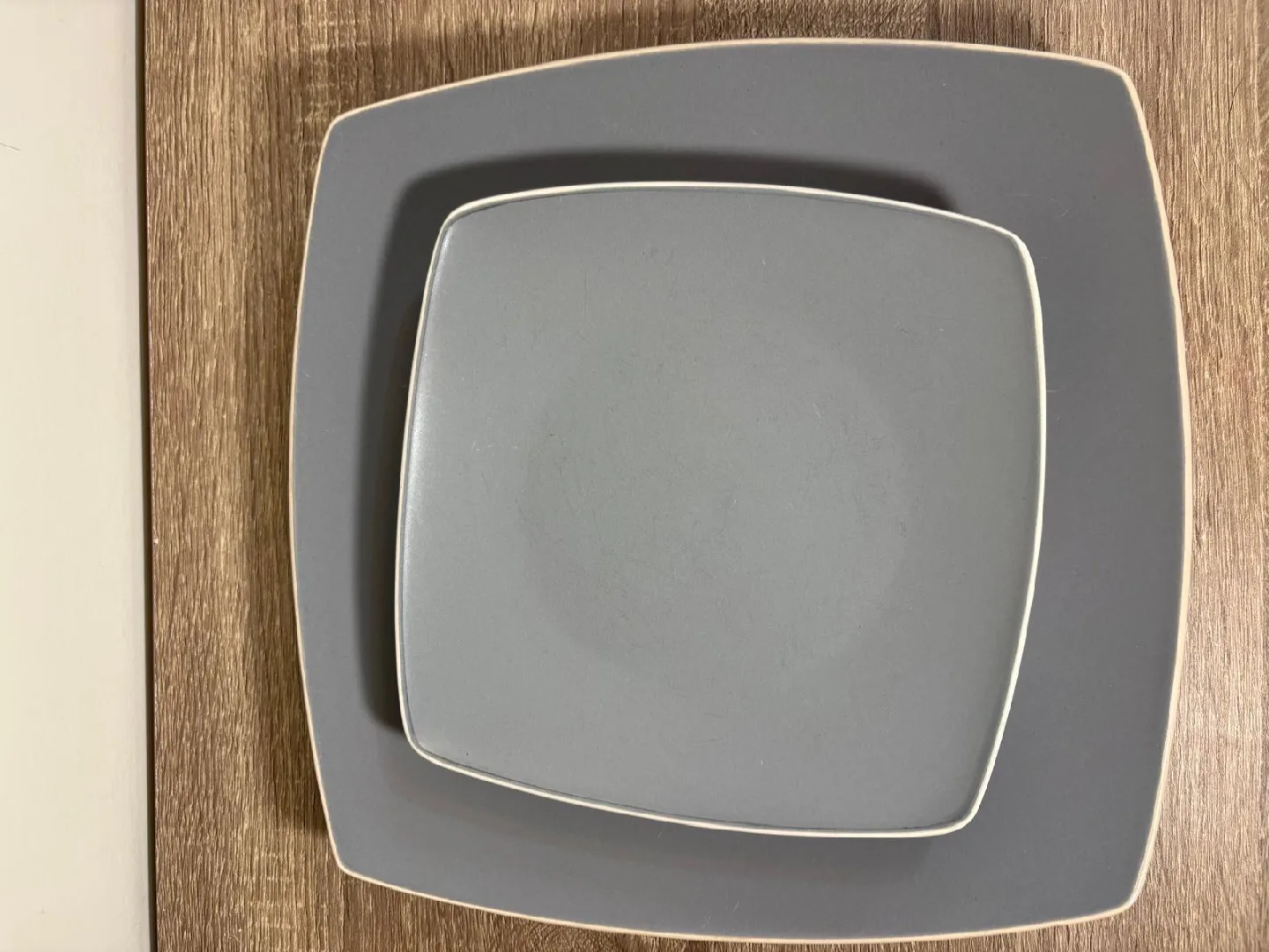 Grey Square Plates - Set of 2