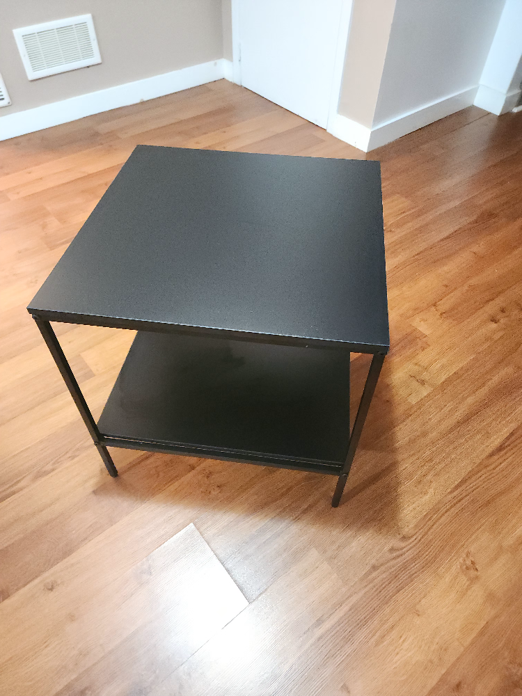Black Side Table with Shelf