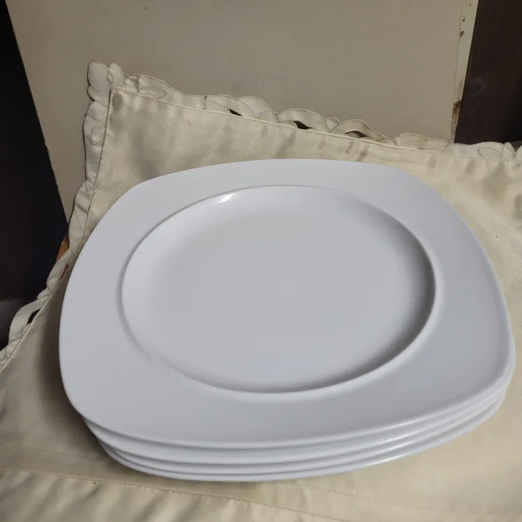 Dansk Cafe Nouveau White Plates. set of 4 thumbnail