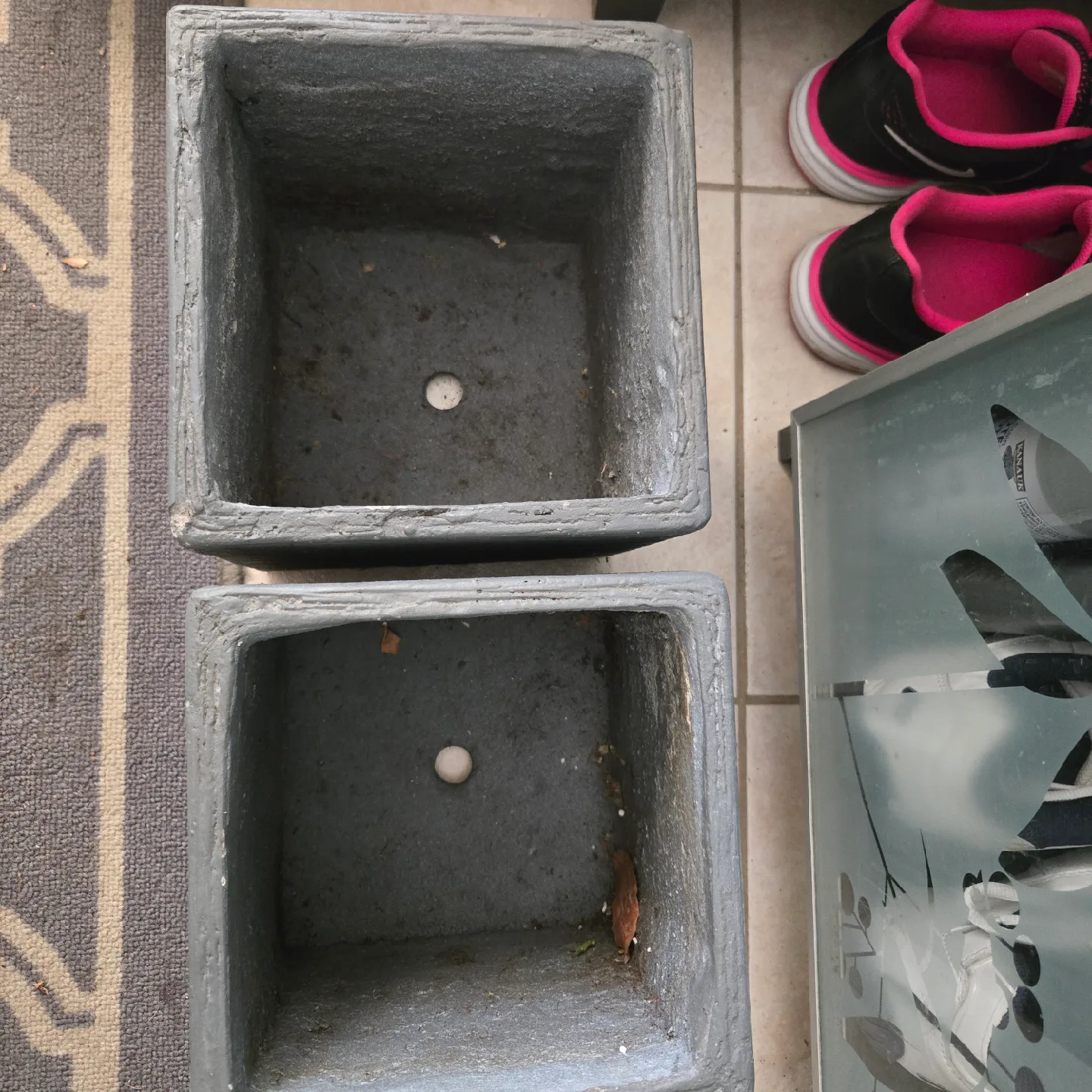 8 X 8 Inches  Grey Square Planters - Set of 2 image indicator(2)