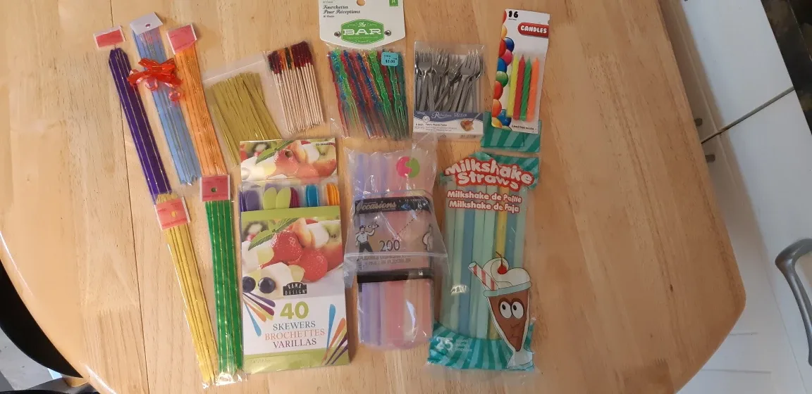 Party Supplies: Skewers, Forks, Straws, etc. thumbnail