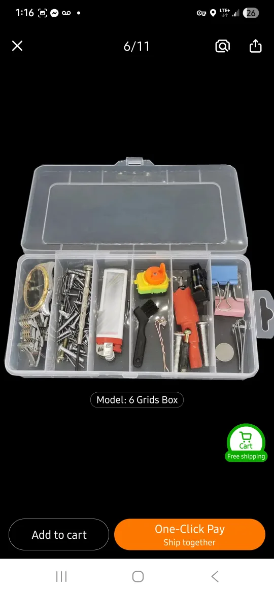 NEW 6 Grids Clear Plastic Organizer Box 📦 image indicator(5)