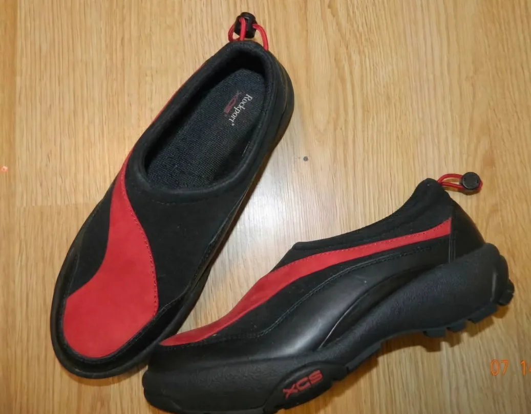 womens Rockport XCS Black & Red Slip-On Shoes..size 7 thumbnail