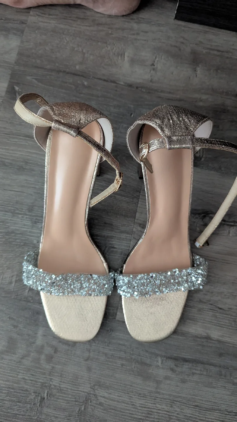 Gold Glitter Heels - Size 39 thumbnail