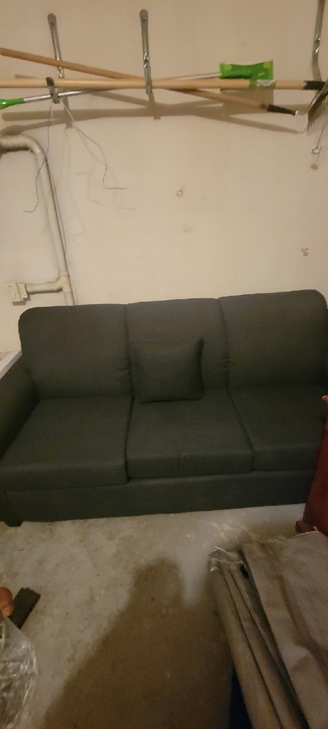 Dark Grey Three-Seat Sofa and Study Table - photo 2