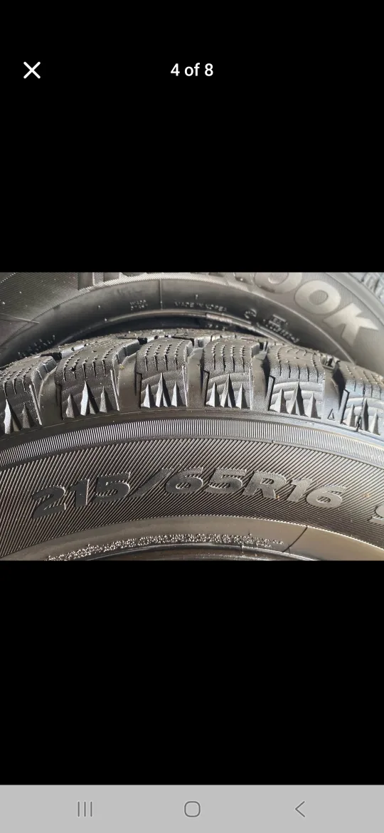 Set of 4 HANKOOK winter tires rims  (215 65 16) image indicator(4)