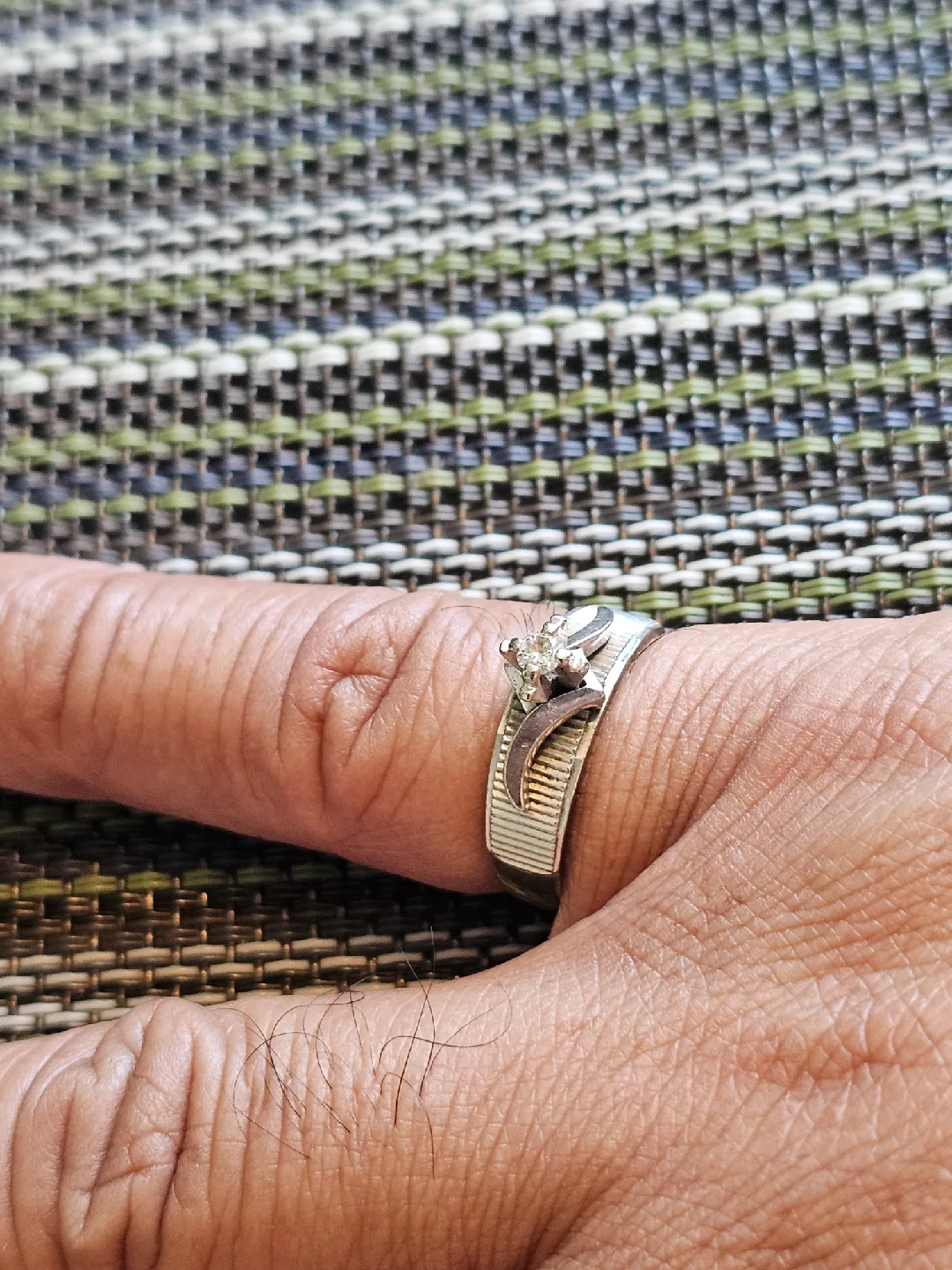 14K White Gold Ring with 0.5 carat- 5.14 grams thumbnail