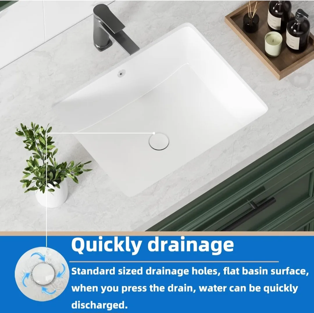 KINGWONG 20 Inch Undermount BATHROOM SINK-New image indicator(2)