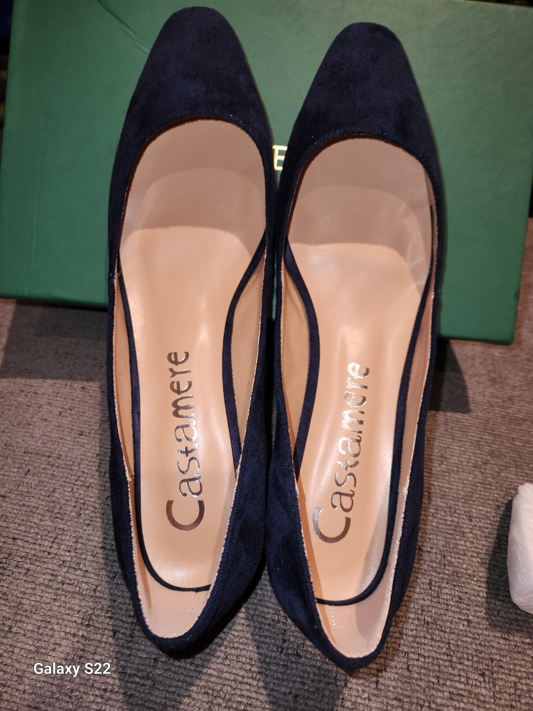 Castamere Navy Blue Suede Heels - Size 10
