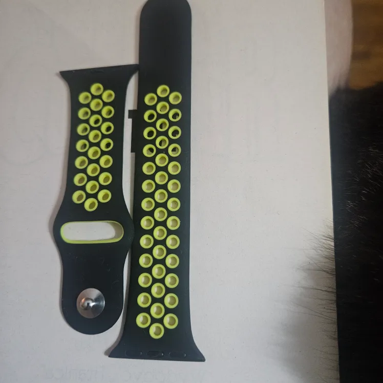 Apple  Watch Strap Sport Band Black/YELLOW image indicator(3)