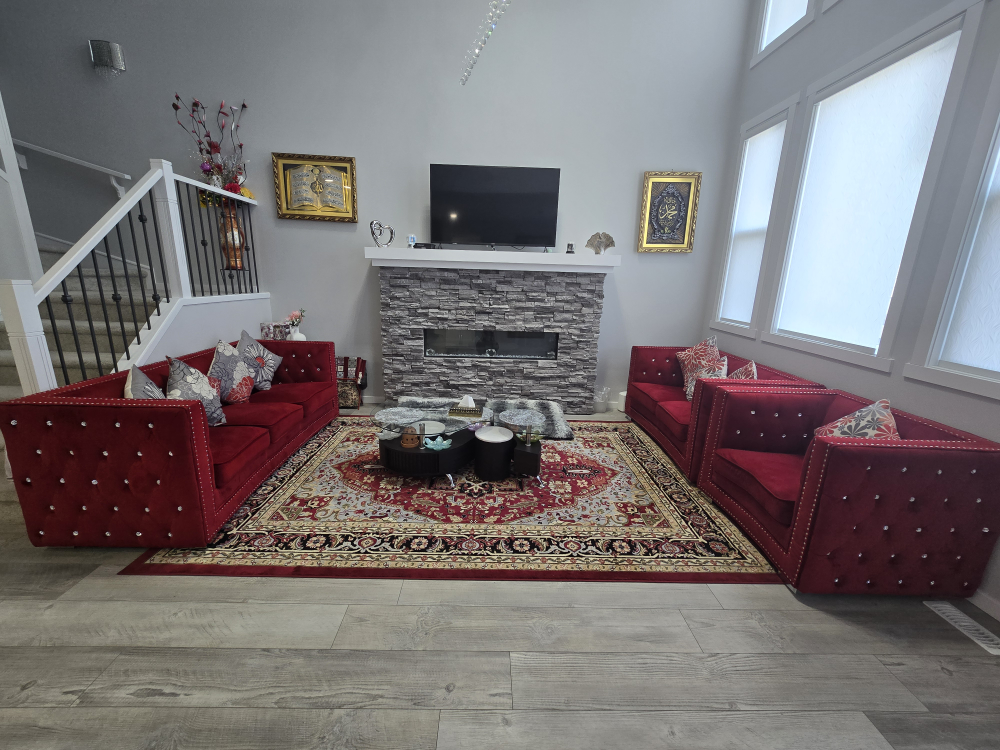 Red Velvet Sofa Set