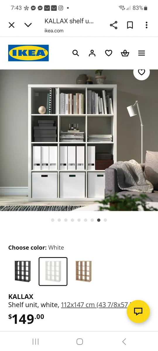 White 12-Cube Storage Shelf image indicator(7)