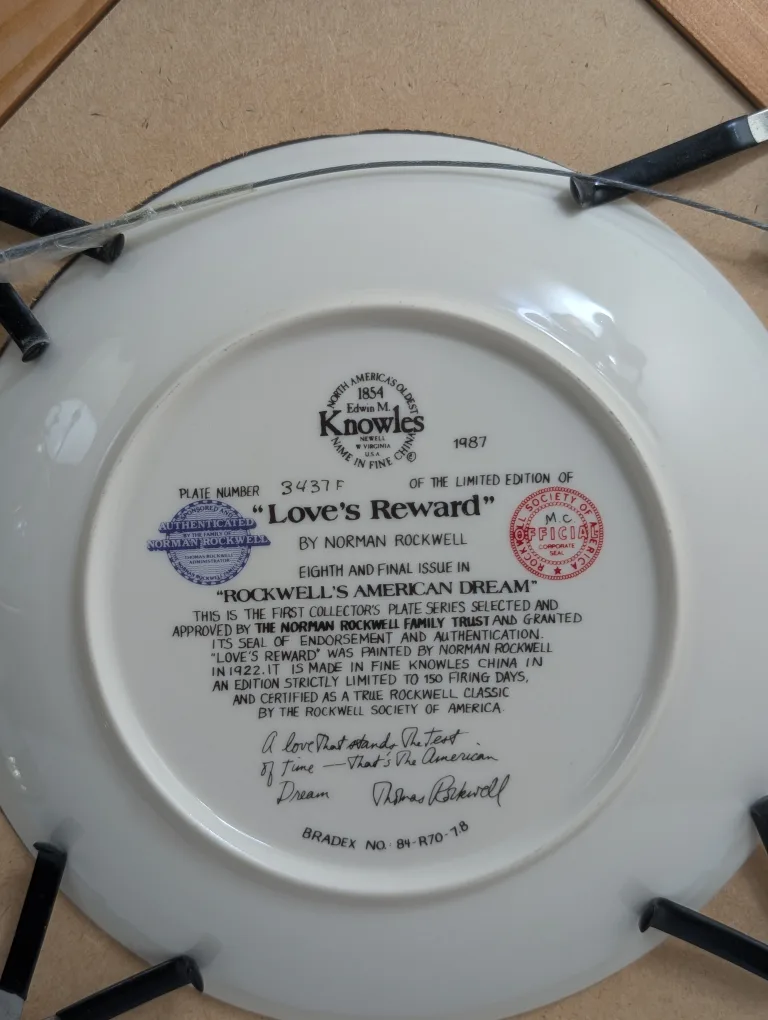 7 Norman Rockwell AMERICAN DREAM Framed Collector Plates image indicator(10)