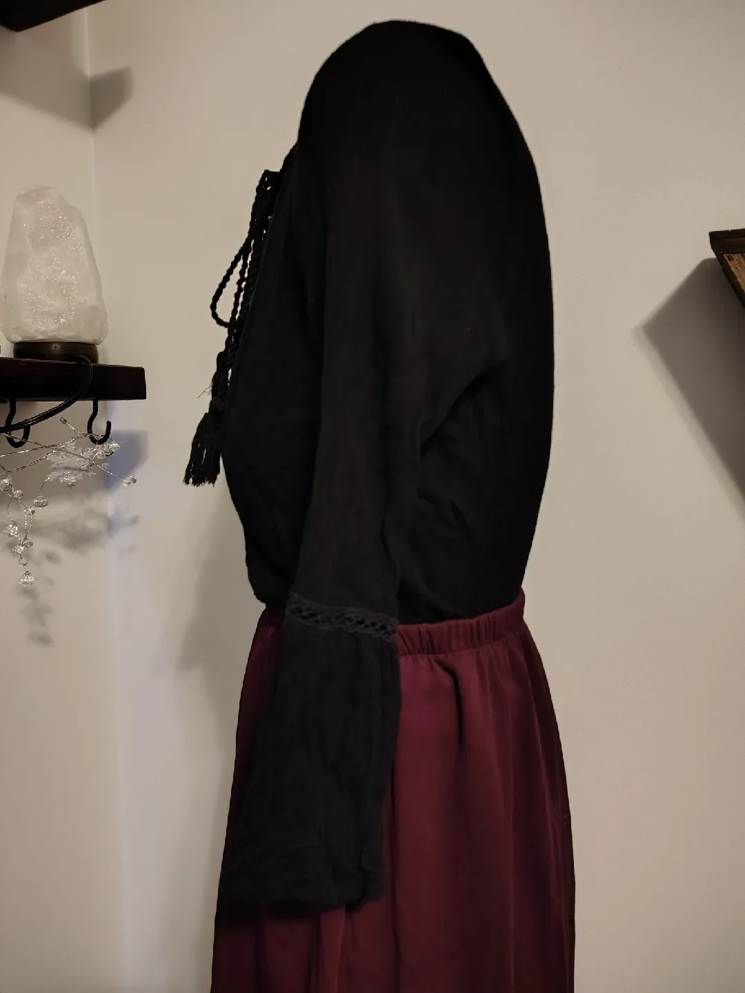 Black Lace-Up Blouse image indicator(3)