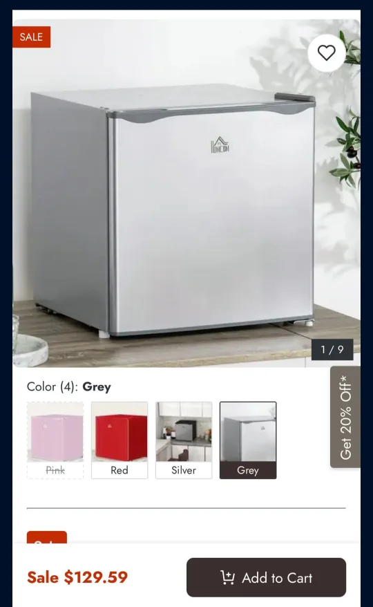 (Free Delivery) HOMCOM 1.1 Cu. Ft. White Mini Freezer image indicator(2)