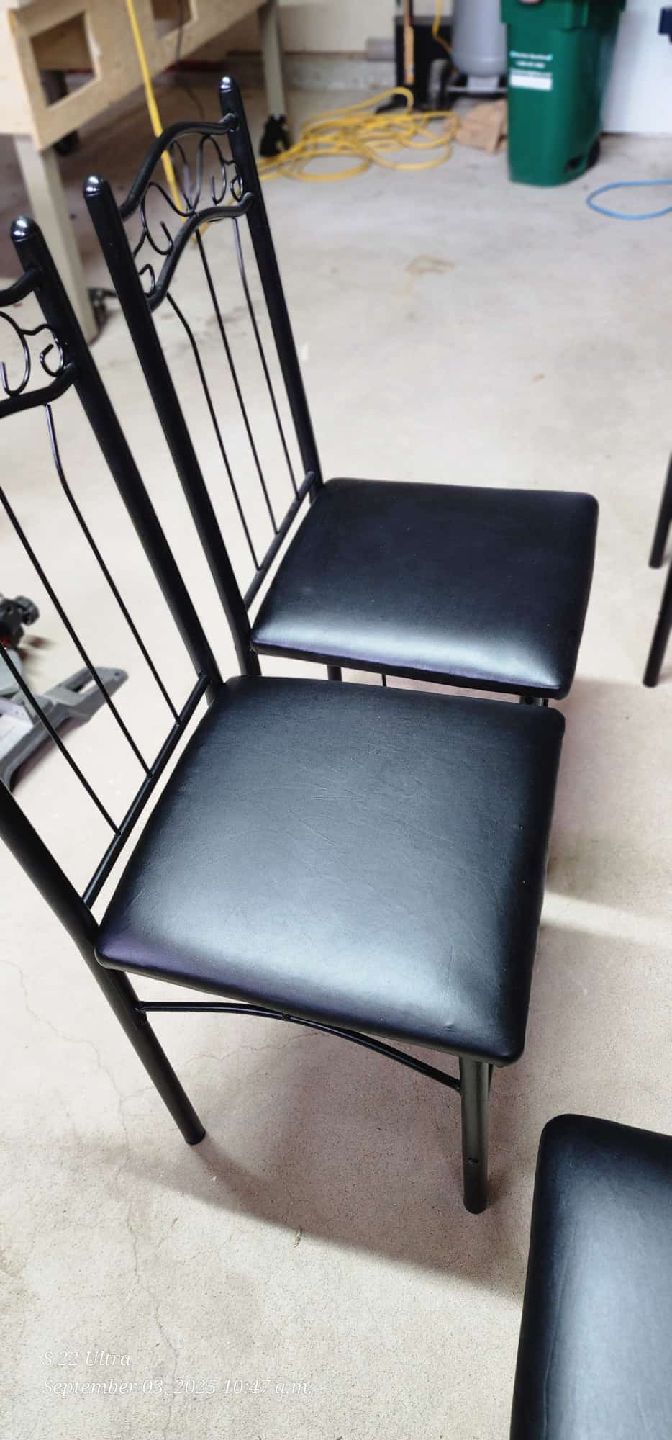 Set of 6 Black Metal Dining Chairs - photo 2