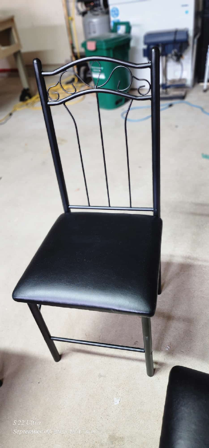 Set of 6 Black Metal Dining Chairs - photo 3