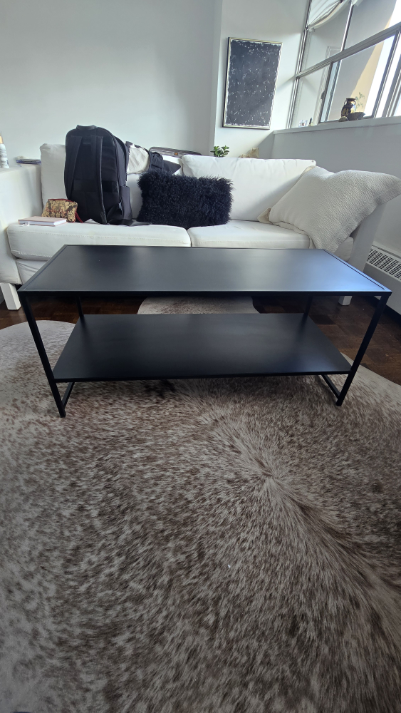 Black Coffee Table with Shelf - photo 2