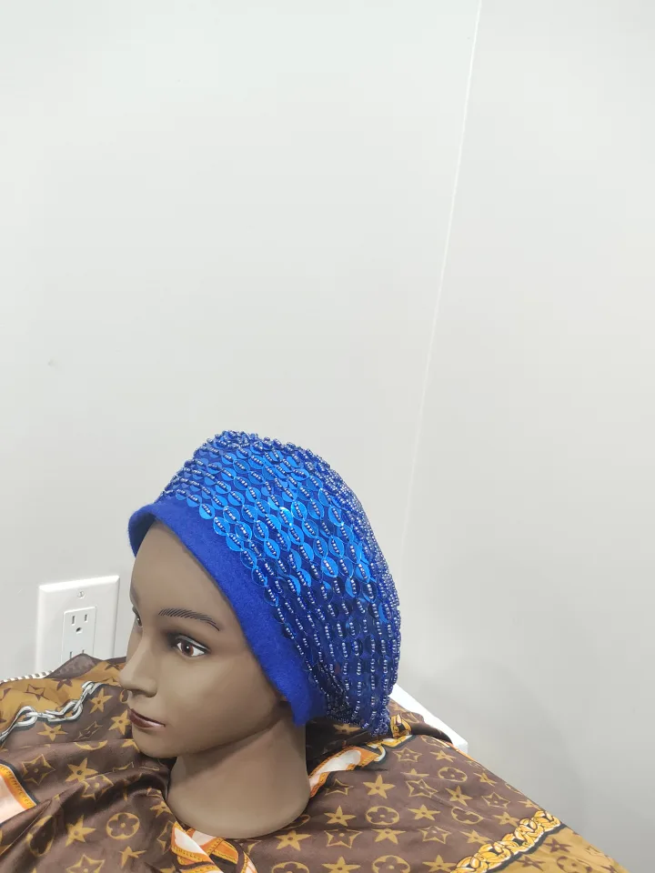 Blue Sequin Beret Hat image indicator(2)