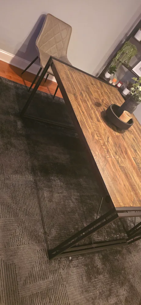 Wood and Metal Dining Table & bench image indicator(5)